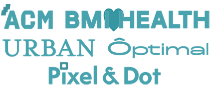Logos from previous work, including BMI Health, ACM, Urban, Pixel and Dot and Optimal